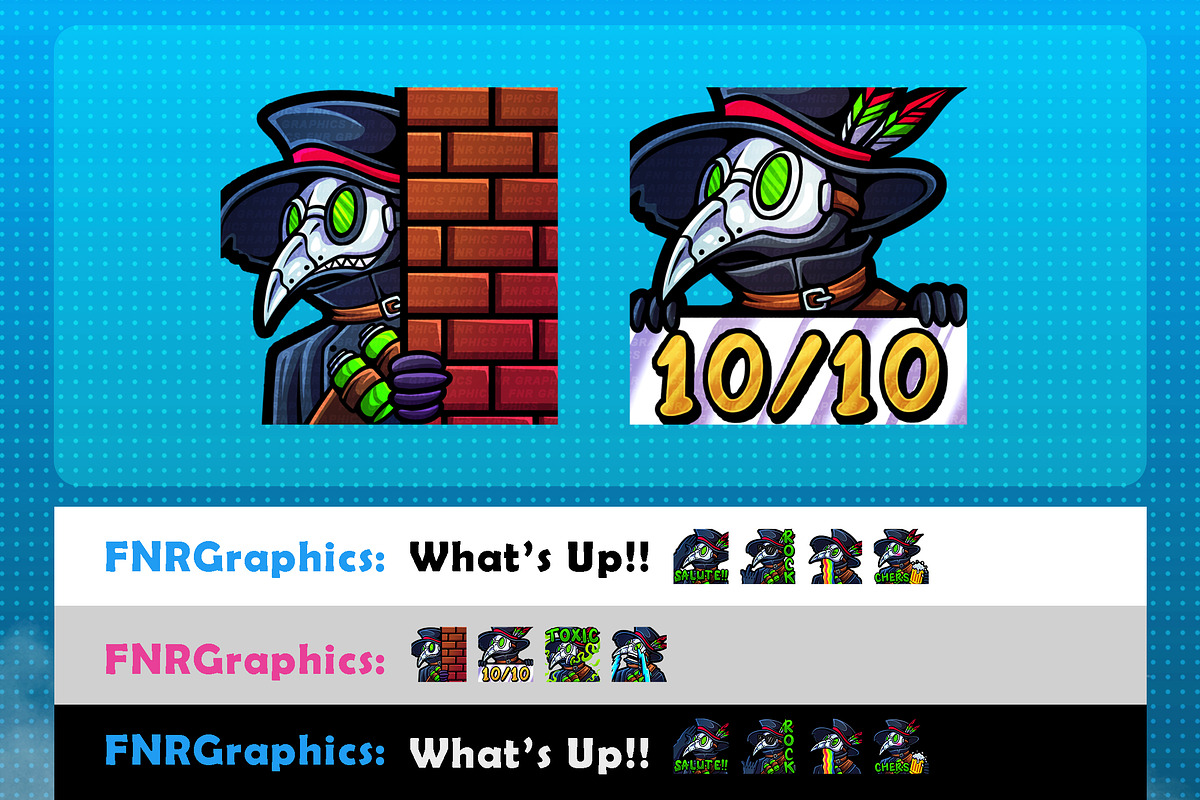 Plague Doctor Twitch Emotes, an Illustration by FNR Graphics (Photo 4 of 5)