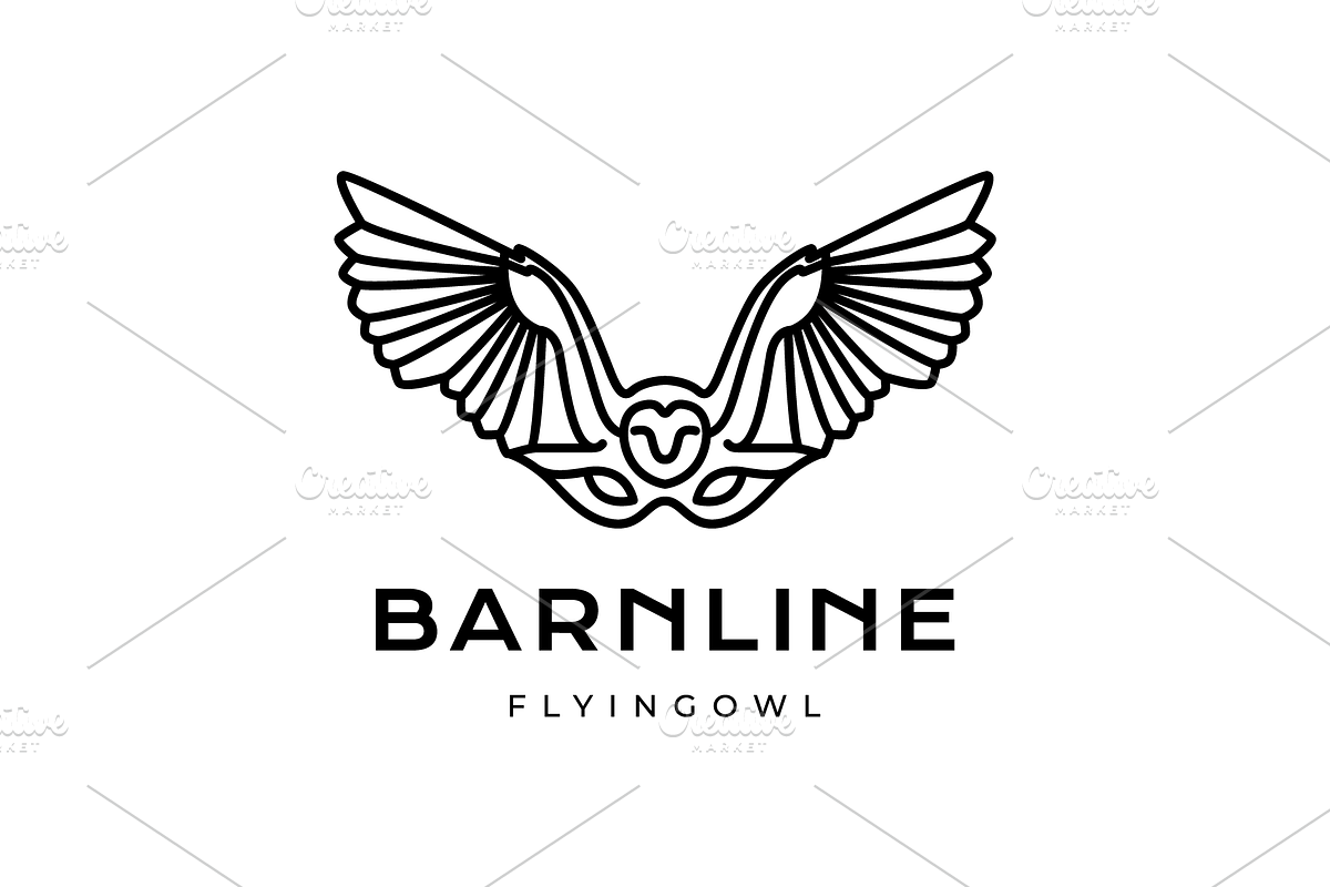 barn owl flying wings freedom logo, a Branding & Logo Template by devastd