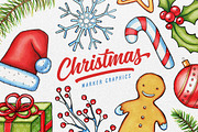 Christmas Marker Graphics Set, a Decorative Illustration by Chelovector (Thumbnail 1 of 3)
