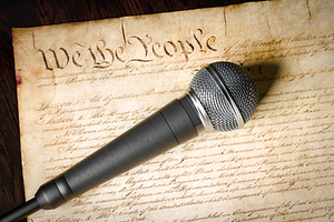 Microphone on the U.S. Constitution., a Photo by Andy Dean Photography