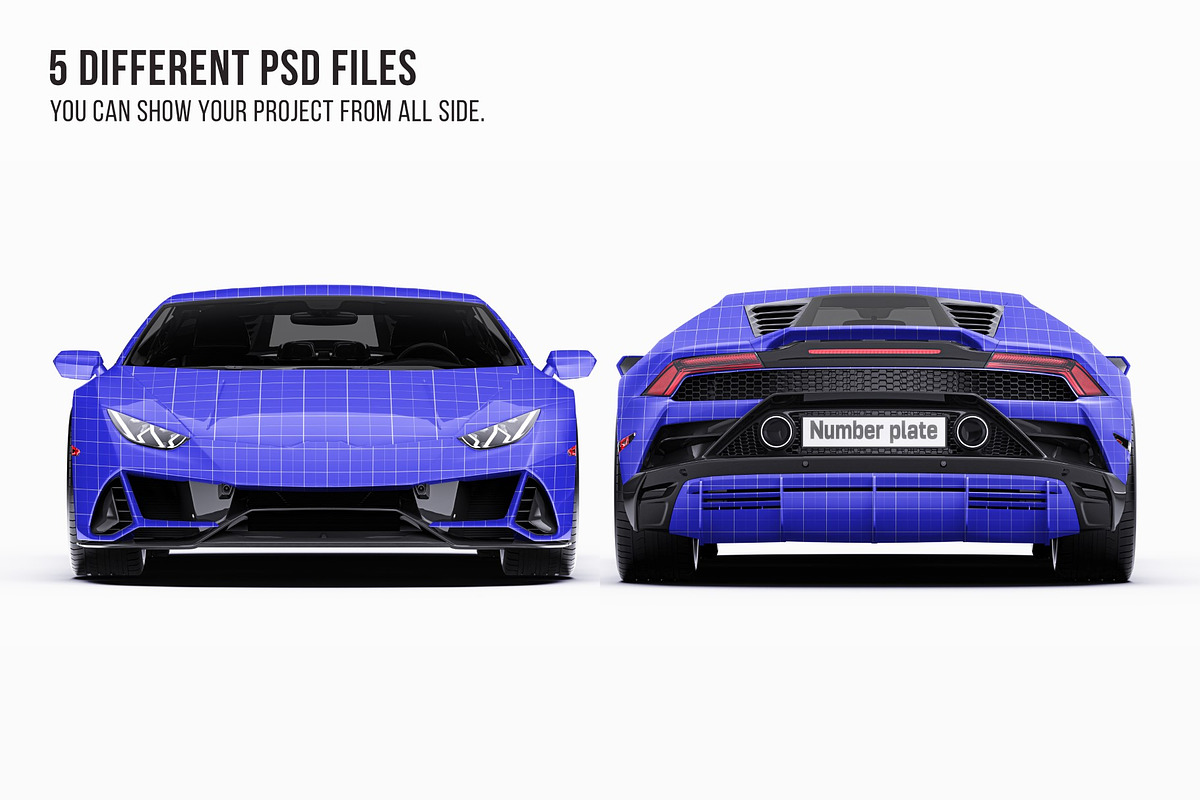 Super Performance Sport Coupe Set, an Advertising Mockup by Halal Graphic Studio (Photo 8 of 12)
