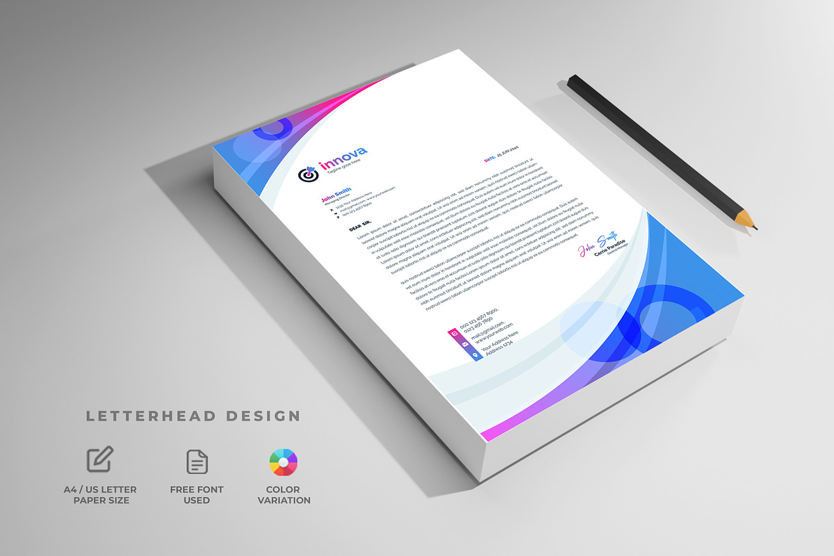 Colourful business letterhead, a Stationery Template by mdmijanur0187 (Photo 1 of 8)