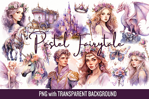 Pastel Fairy Tale Watercolor Bundle