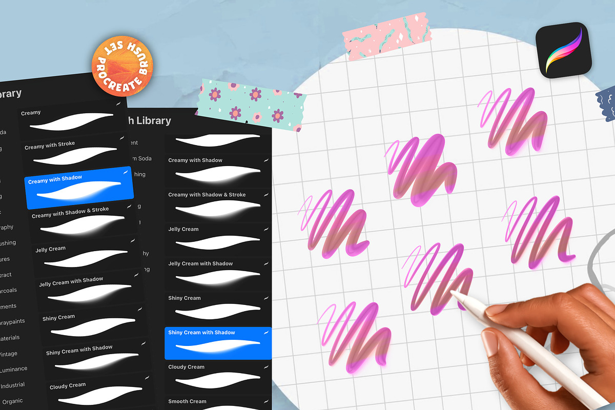11 Cream Soda Procreate Brush Set, a Brush Add-On by itefan Studio (Photo 3 of 3)