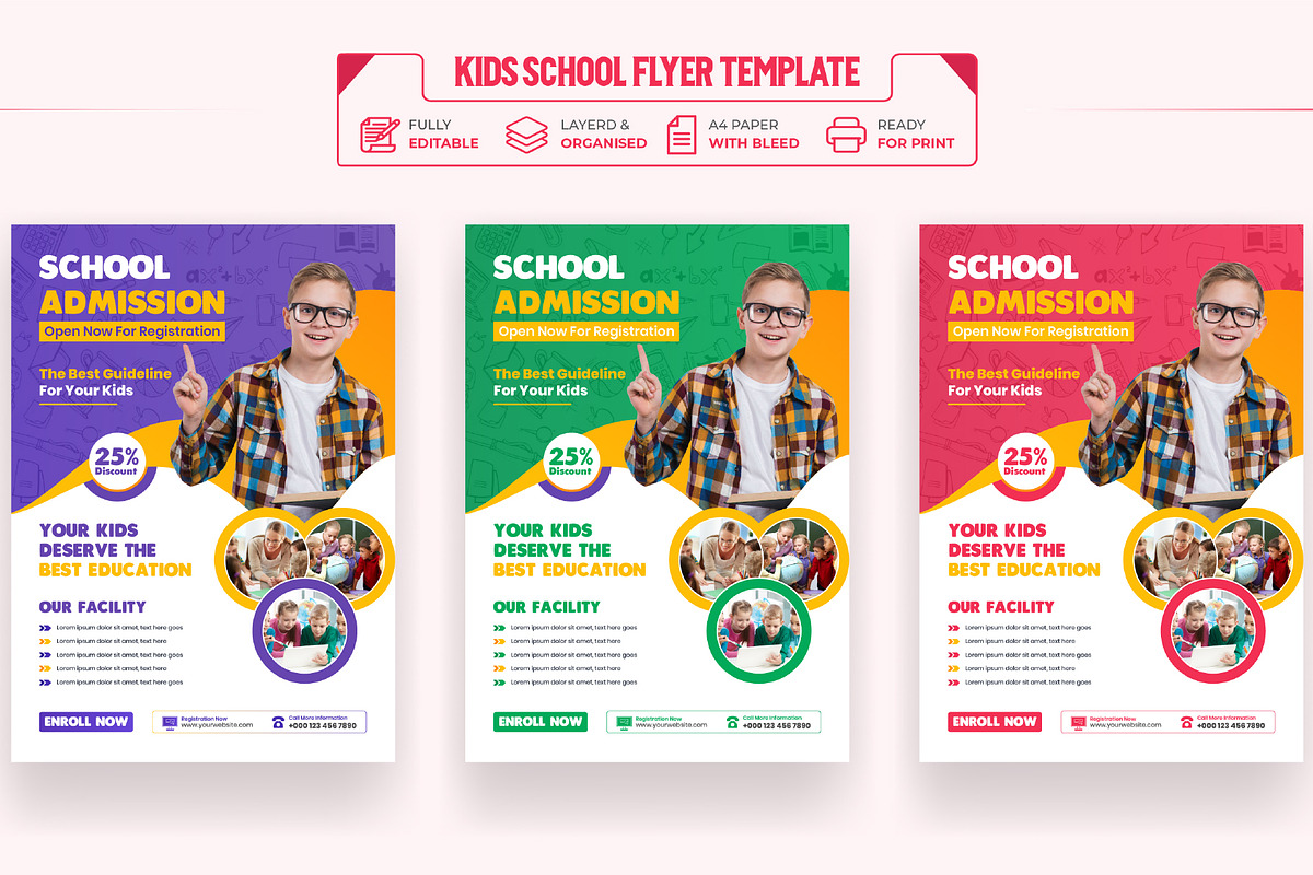 Kids school Admission Flyer Template, a Marketing Template by Mk_Studio (Photo 11 of 11)
