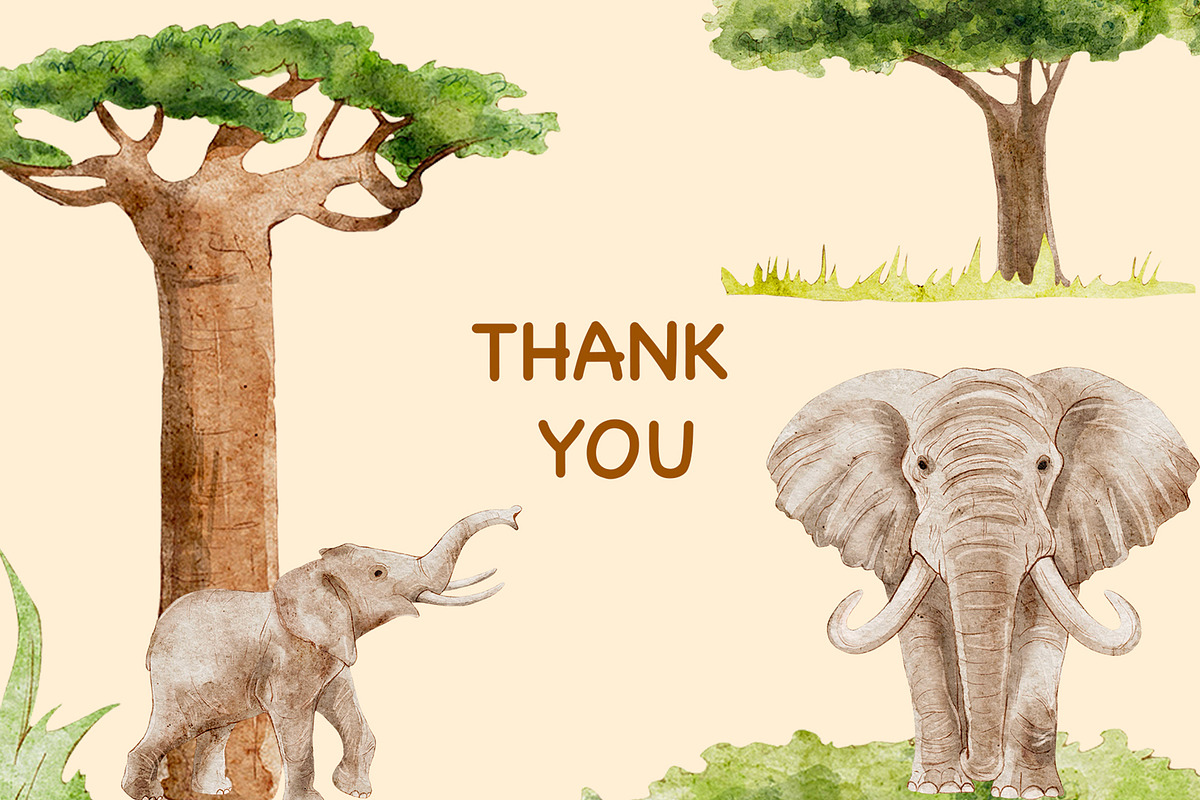 Elephant Safari Watercolor set, an Animal Illustration by KlymchukArtworks (Photo 8 of 8)