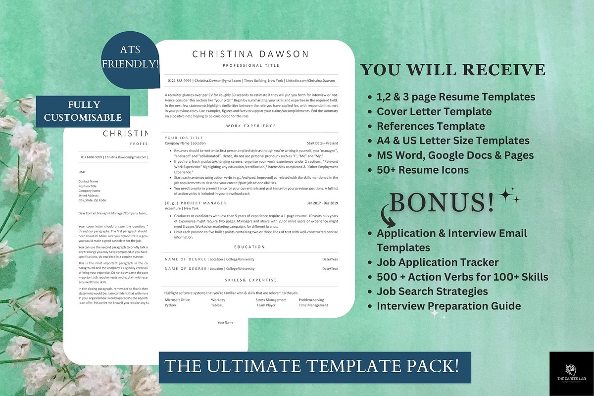 ATS Functional instant download cv, a Resume Template by The Career Lab (Photo 8 of 10)