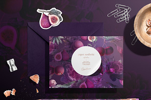 Purple Fruits & Flowers Paper Pack