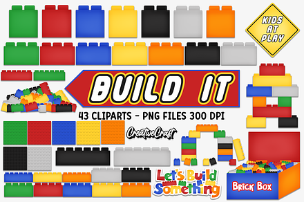 Lego Clip Art, building bricks png