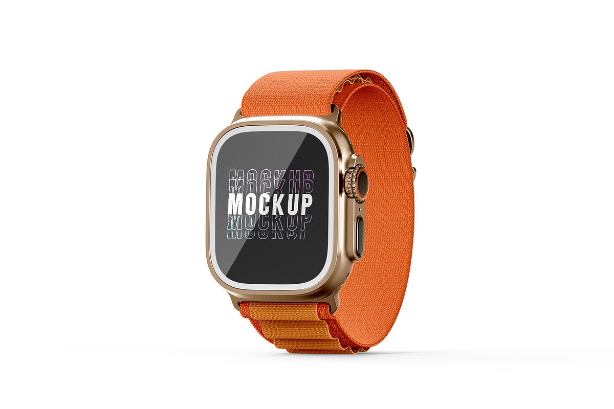 Apple Watch Ultra Mockup, a Wearable Device Mockup by pixelmock (Photo 9 of 17)