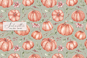 Watercolor pumpkins seamless pattern, a Pattern Graphic by SirenaArt (Thumbnail 5 of 13)