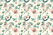 Botanical garden pattern - Almond, a Pattern Graphic by Klipa Illustrations (Thumbnail 2 of 7)