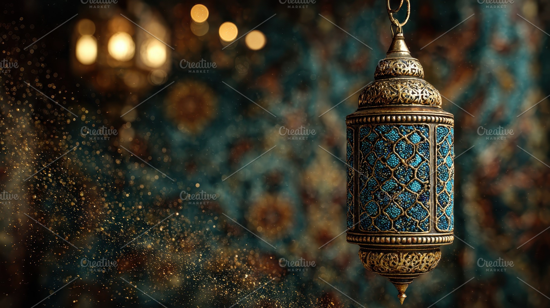 Ornate Ramadan Lantern Festive Decor, a Photo by Pixeness Studio