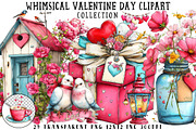 Whimsical Valentine Day Clipart, an Illustration by OK Design (Thumbnail 1 of 6)