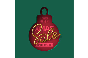Vector 3D Christmas sale banner, an Object Illustration by Liudmyla Matviiets