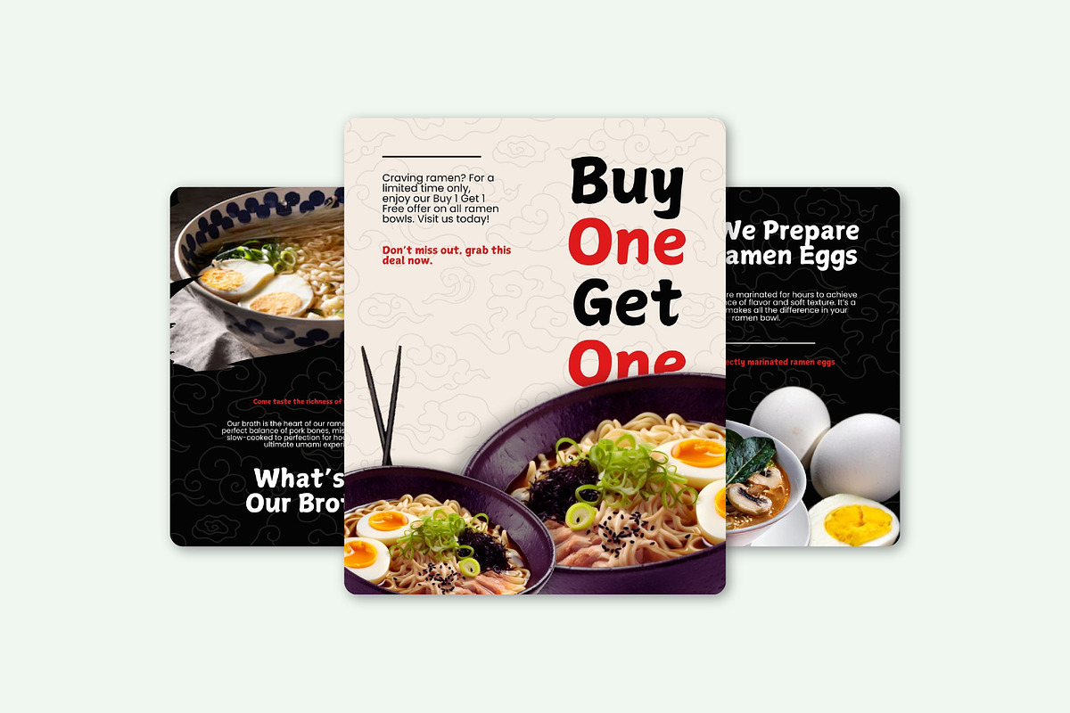 Canva Ramen Food Instagram Template, a Design Template by SecondBrain Store (Photo 5 of 10)
