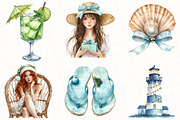 Watercolor Coastal Christmas Clipart, an Illustration by OK Design (Thumbnail 4 of 5)