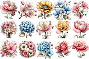 Whimsical Summer Flowers Clipart, an Illustration by OK Design (Thumbnail 3 of 6)