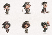 Graduation Kids Clipart PNG, a Seasonal Illustration by CreationArt (Thumbnail 2 of 5)