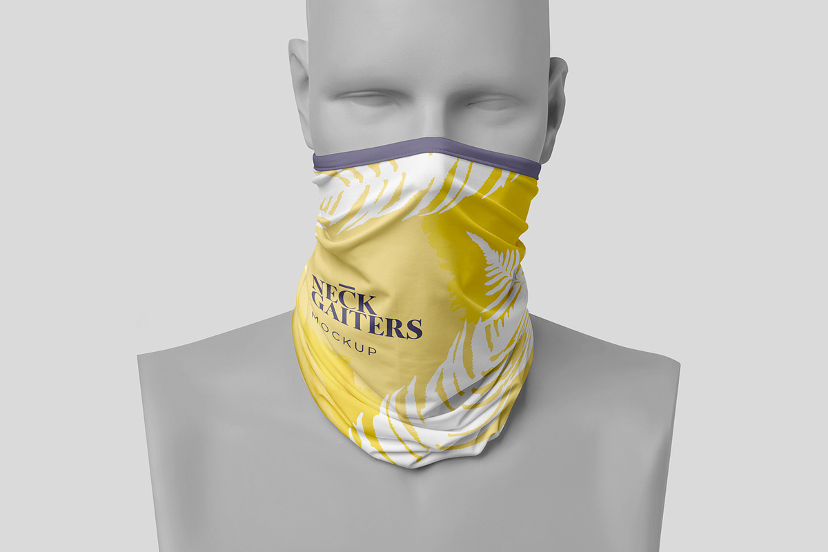 Neck Gaiter Mockups, a Mask Mockup by GfxFoundry (Photo 1 of 6)