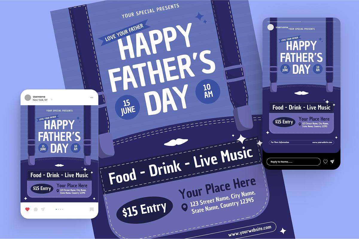 Fathers Day Flyer Set, a Flyer Template by Annora Studio (Photo 2 of 6)