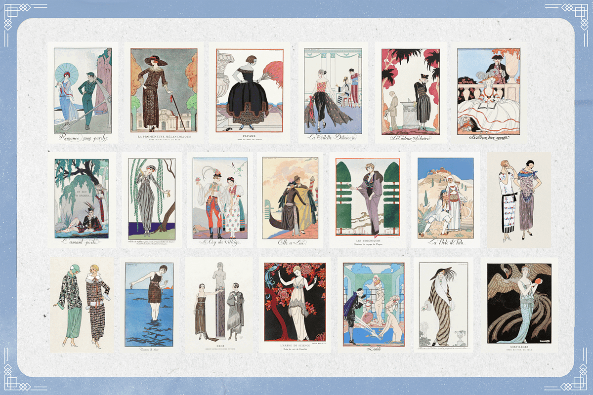 Vintage 1920s Fashion Posters Bundle, a Person Illustration by Golden Vision Studio (Photo 9 of 10)