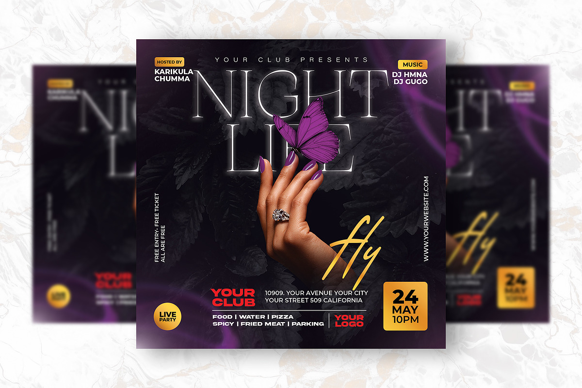 Night life party flyer Design, a Flyer Template by Shajib Shikder (Photo 2 of 2)