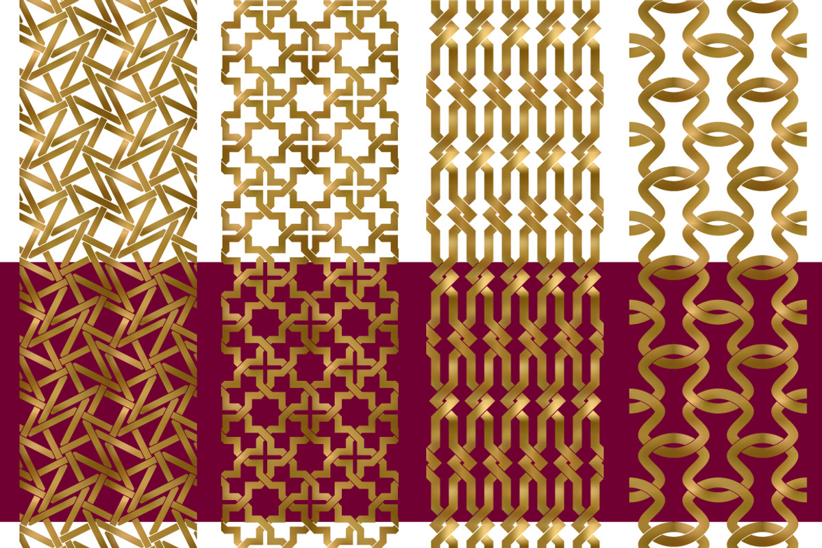 10 golden bands patterns Pack 3, a Pattern Graphic by Guten Tag Vector