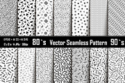 Black & White seamless patterns 90`s, a Pattern Graphic by Vectorchoice (Thumbnail 1 of 7)