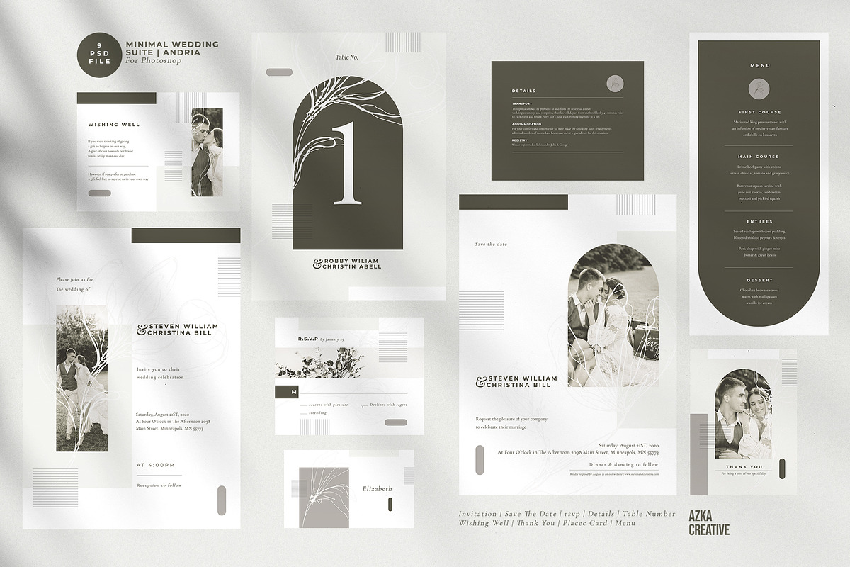 Minimal Wedding Suite - Andria, an Invitation Template by Azka Creative (Photo 1 of 7)
