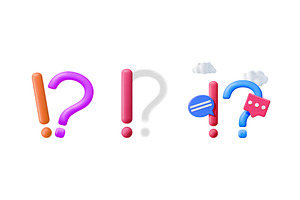 Colorful 3d question and exclamation, an Object Illustration by Abscent