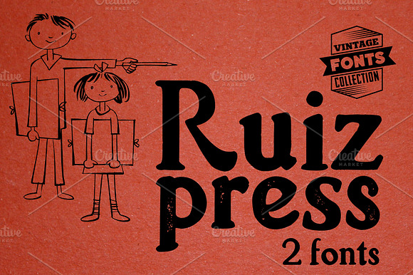 Ruiz - 2 vintage fonts preview 6