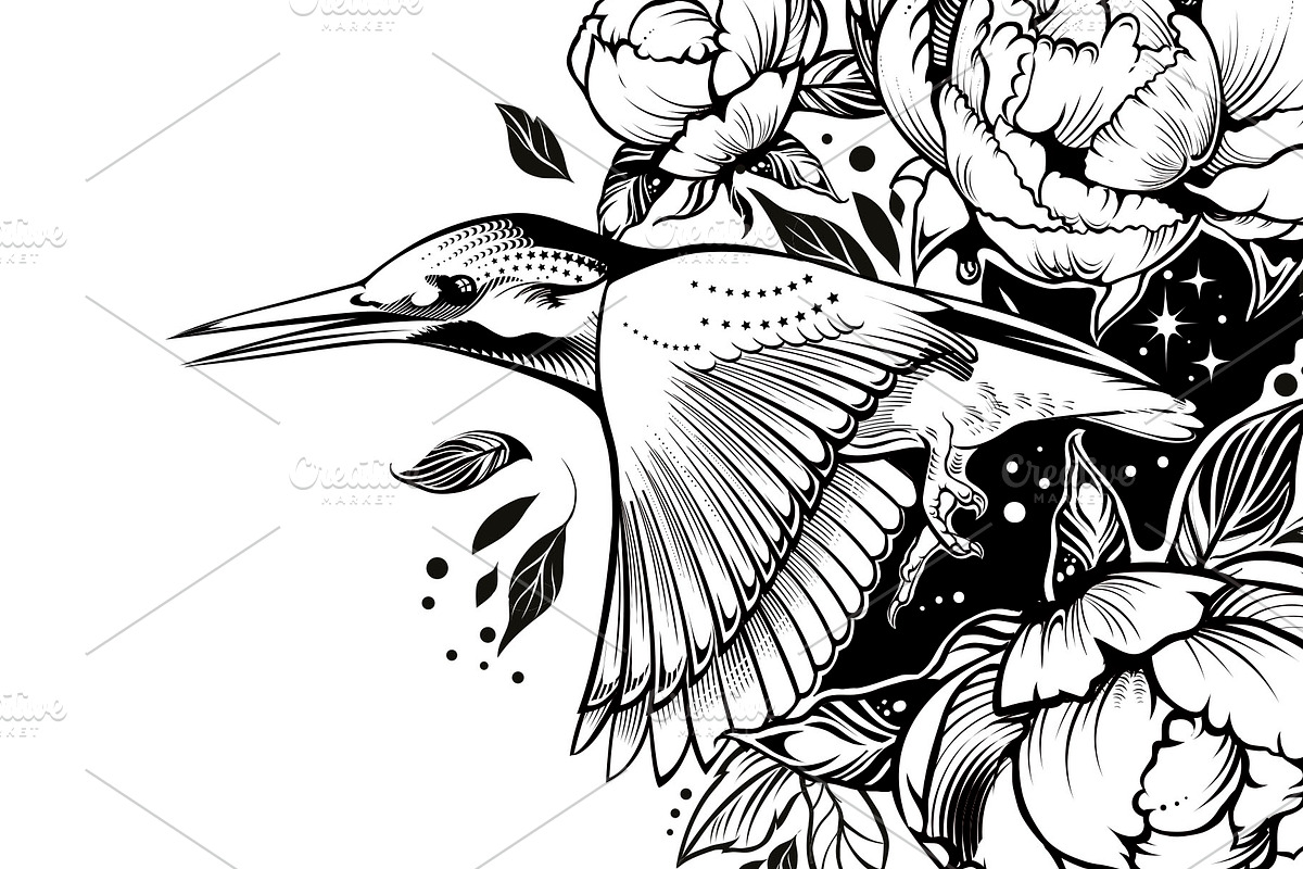 Kingfisher illustration. Vector Bird, an Animal Illustration by Tettygreen (Photo 2 of 3)
