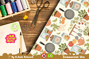 Whimsical Kitchen Harvest Seamless, a Background Graphic by K.JackArtwork (Thumbnail 6 of 8)