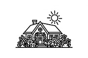 Simple Cottage Coloring Pages, an Object Graphic by Designer_Momina (Thumbnail 5 of 6)