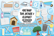 Around the House 1 Clipart, a Decorative Illustration by Lime & Kiwi Designs (Thumbnail 1 of 2)