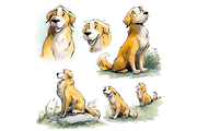 Prompt Watercolor Cute Dog Clipart, a Decorative Illustration by Creative design (Thumbnail 2 of 7)