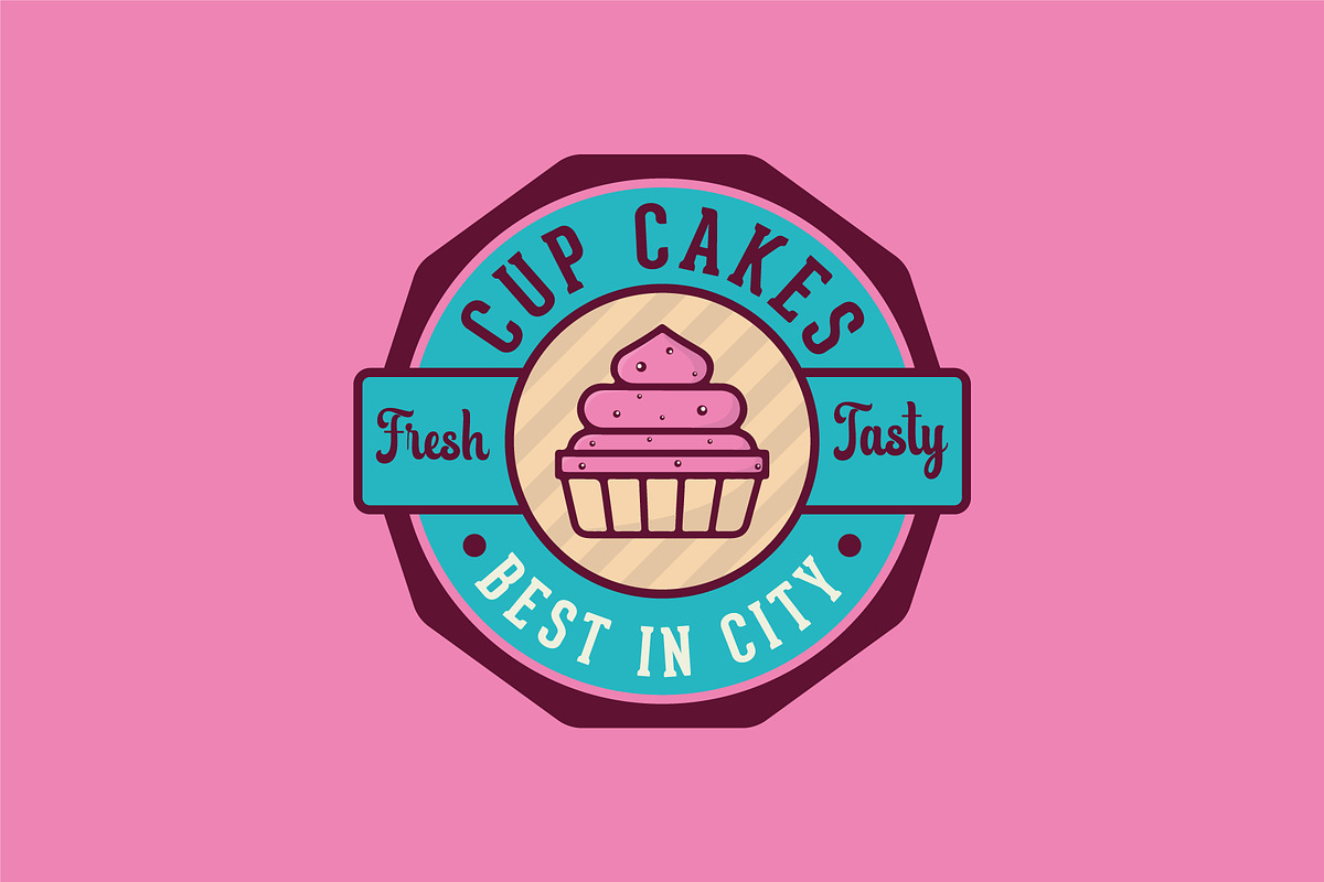 Cupcakes Vintage Logo, Badge Design., a Branding & Logo Template by Billah Hub (Photo 2 of 3)