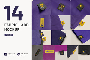Fabric label embroidery mockup