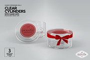 Clear Cylinders Clear Caps Mockups, a Packaging Mockup by INCDesign (Thumbnail 9 of 14)