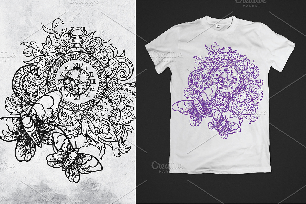 Time and clock. Graphic set, an Illustration by Astarta (Photo 3 of 5)