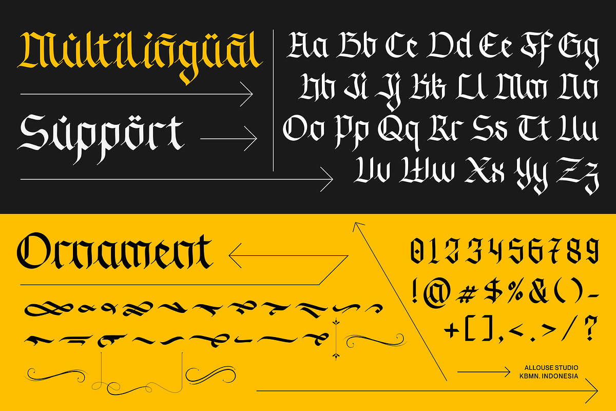Ganghoods Font, a Blackletter Font by Allouse Studio (Photo 2 of 11)
