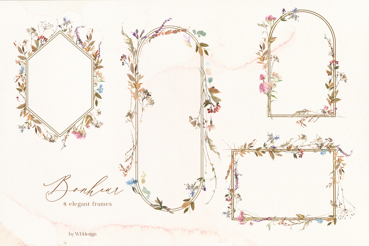 Bonheur Fall Florals Clip Art, an Illustration by whiteheartdesign (Photo 6 of 18)