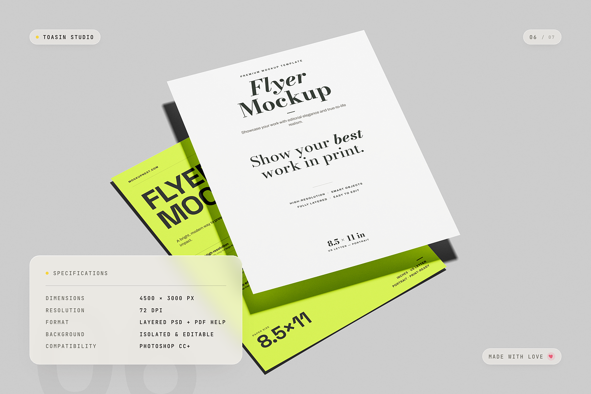 US Letter Flyer Mockup, an Advertising Mockup by Toasin Studio (Photo 6 of 7)