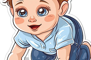 A colorful drawing of a small child, a Photo by LOGOCREATIVE