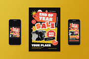 Black End of Year Sale Flyer Set, a Flyer Template by Aiyari Graphic (Thumbnail 1 of 3)