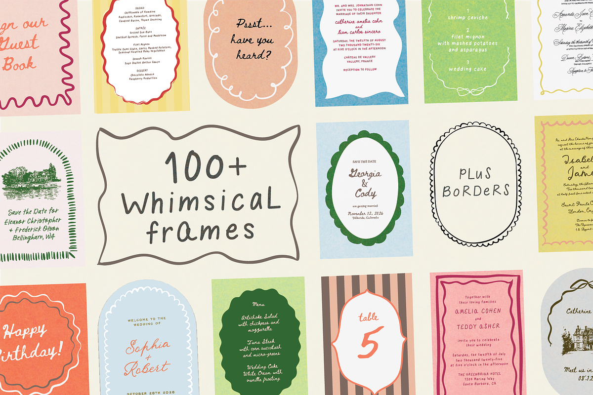 118 Whimsical Vector Frames, an Object Graphic by Design by Laney (Photo 1 of 17)