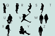 People Silhouettes Dingbats Font, a Symbol Font by Minimalartstudio (Thumbnail 3 of 7)