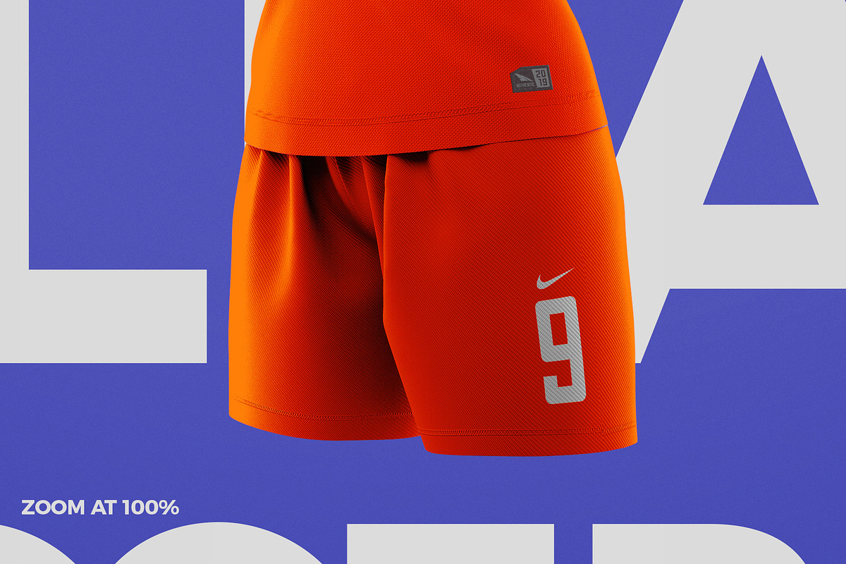 Women's Soccer Kit Mockup - Angle, an Apparel Mockup by thedesignshark (Photo 10 of 12)