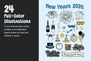 New Year’s 2026: Graphic Party Pack, a Seasonal Illustration by cugypress (Thumbnail 3 of 6)
